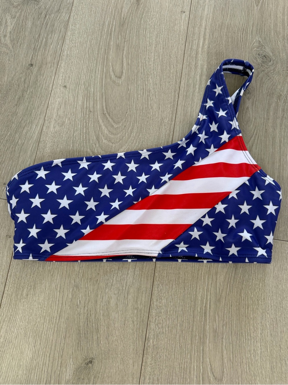 American Flag One-Shoulder Bikini Top - Stars & Stripes